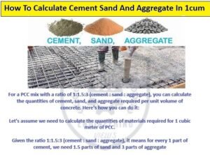 What is The Differences B/W RCC And PCC And How To Calculate Cement Sand And Aggregate In 1cum